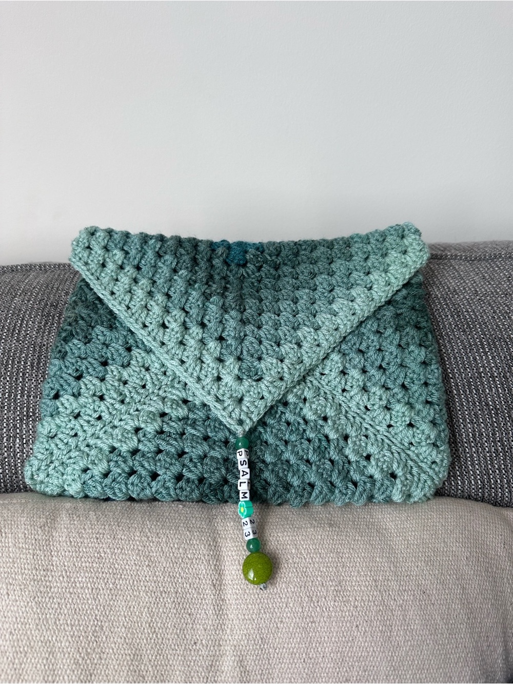 Handmade Crochet Book/Bible/iPad Cover - Seafoam Green